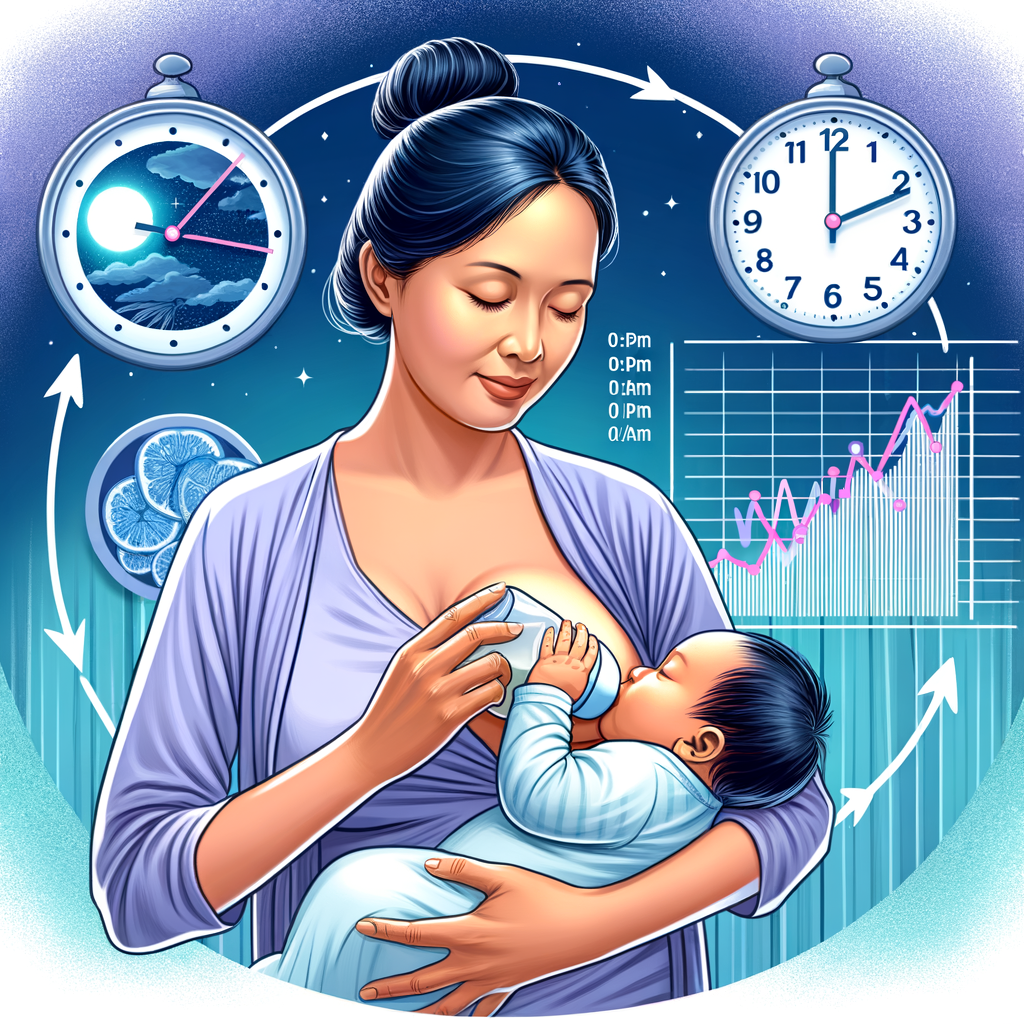 Mother breastfeeding at night illustrating the impact of breastfeeding on her sleep patterns and circadian rhythm, highlighting the interaction between lactation and maternal biological clock.