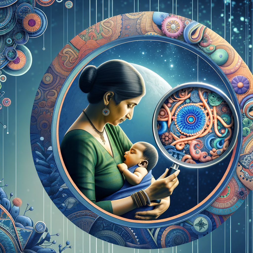 Mother breastfeeding baby, illustrating the importance of breastfeeding in child's microbiome development and its positive impact on gut health and immune system.