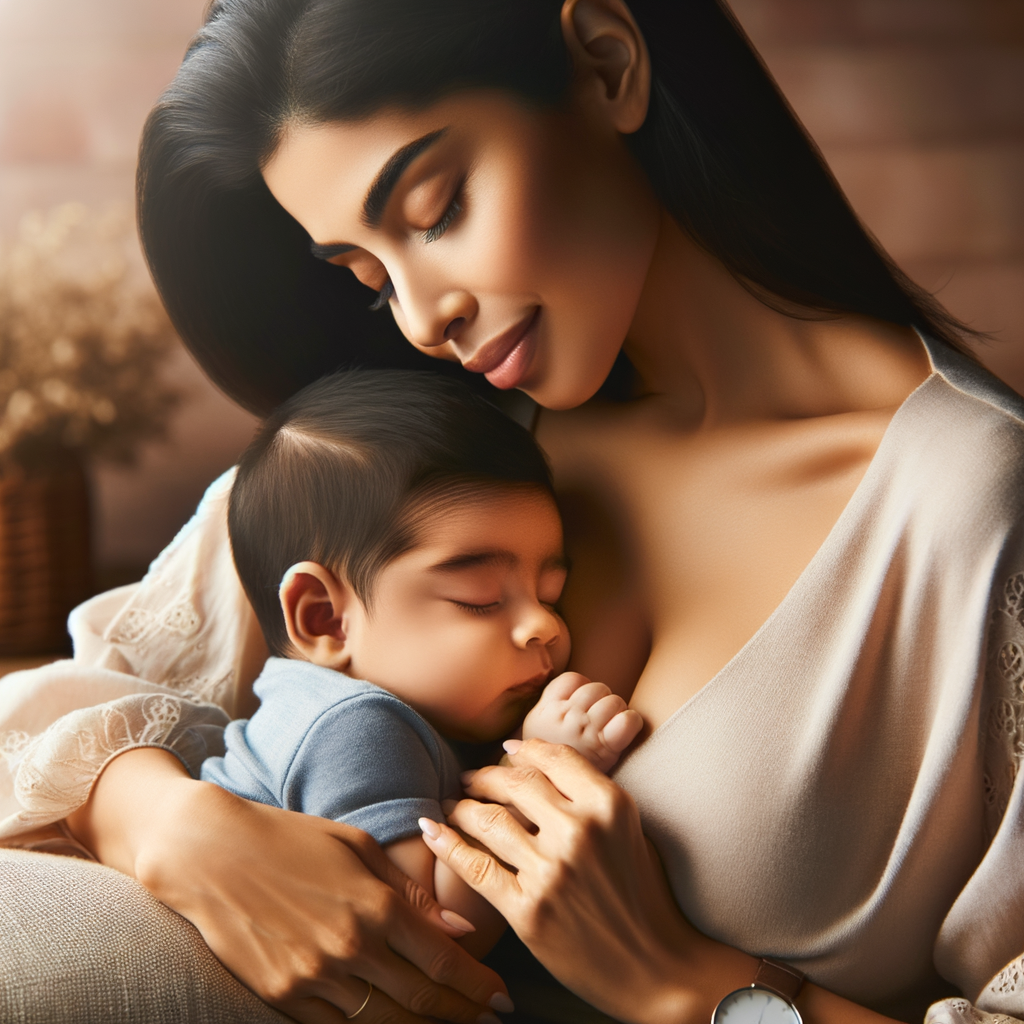 Mother breastfeeding newborn, showcasing the emotional benefits and importance of breastfeeding for mother-infant bonding and attachment, highlighting the deep breastfeeding relationship and connection.
