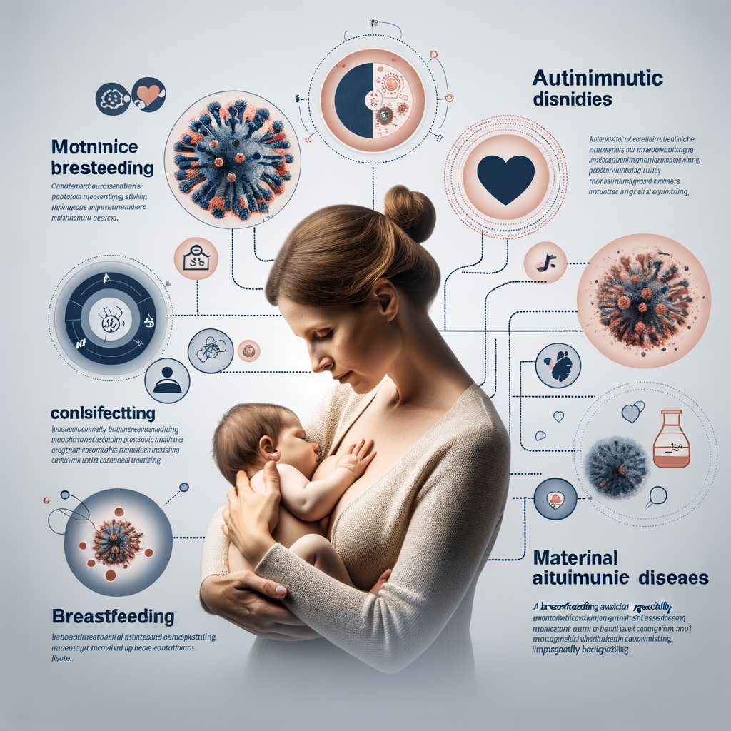 Mother with autoimmune disease breastfeeding newborn, illustrating breastfeeding benefits, challenges and impact on maternal autoimmune conditions, and providing advice for breastfeeding with autoimmune diseases.