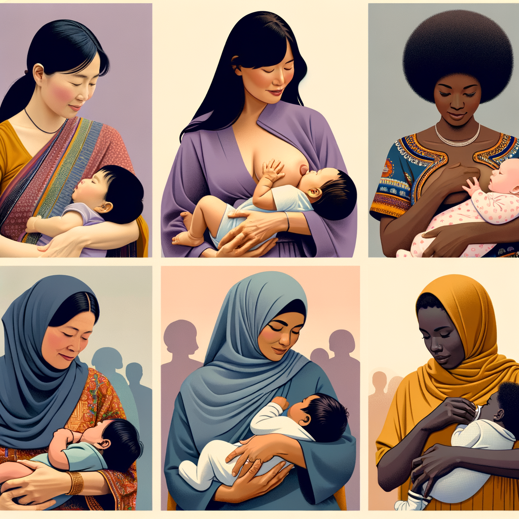 Collage of diverse mothers sharing personal breastfeeding experiences worldwide, reflecting global breastfeeding narratives and international breastfeeding journeys from different cultures