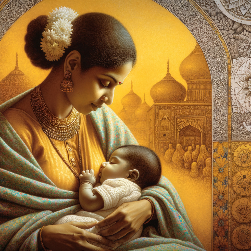 Mother lovingly breastfeeding her infant, showcasing the breastfeeding benefits for maternal health, child development, and the psychological effects of breastfeeding on mother and child bonding.