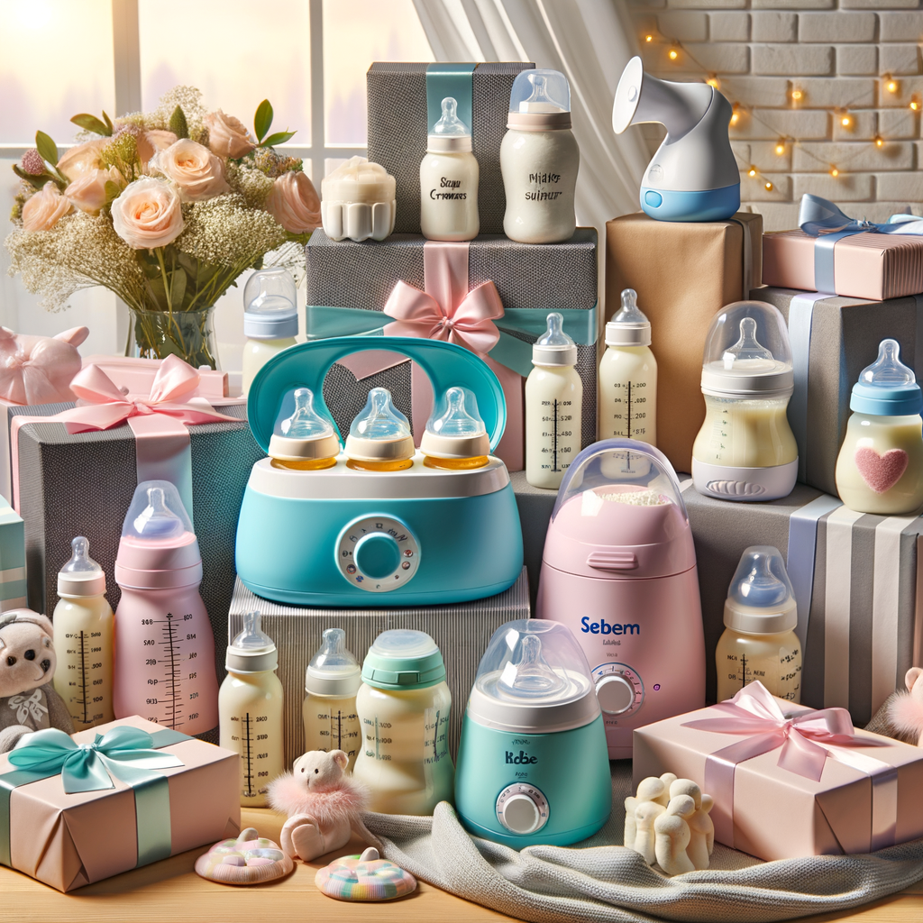 Top-rated baby bottle warmers, breastfeeding essentials, and baby feeding accessories as perfect baby shower gift ideas for new moms and breastfeeding mothers.