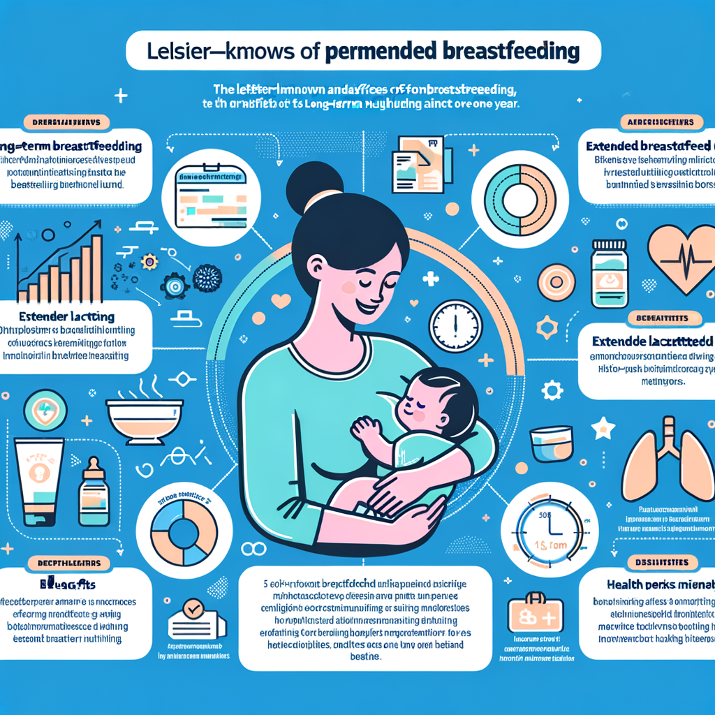 Infographic showcasing the lesser-known advantages and health benefits of prolonged breastfeeding, extended lactation, and long-term nursing benefits.